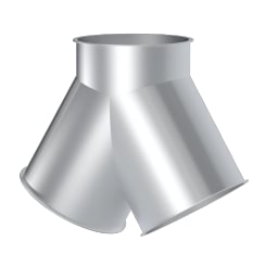 Symmetrical Y-piece DN 100/100/100 x 1,5 mm, 60°, 1.0330, powder-coated
