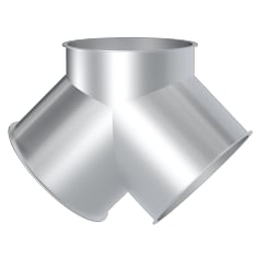 Symmetrical Y-piece DN 100/100/100 x 1,5 mm, 90°, 1.0330, powder-coated