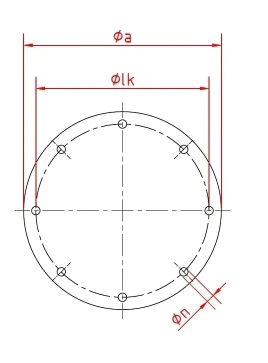 Aklė ant flanšo d350/6mm, nerūdijančio plieno