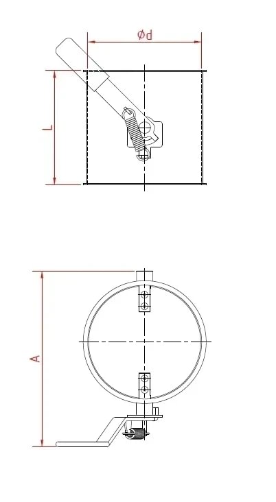Droselinė sklendė be tarpinės d250/1,5mm, rankinė, nerūdijančio plieno