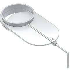 Air regulator gate DN 100 x 1,5 mm, 1.4301, blasted