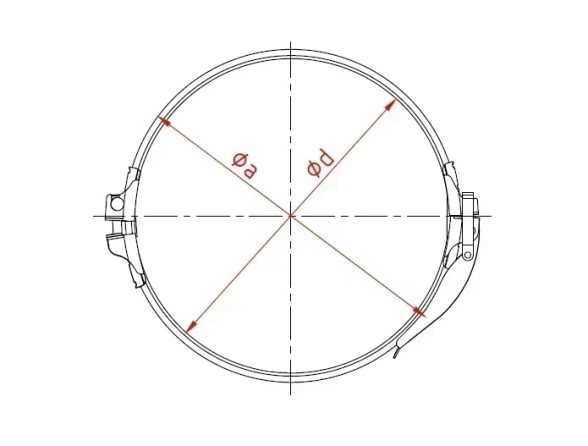 Quick release clamping ring DN 120, 1.0330, electrolytically galvanized
