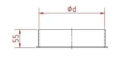 Welding end DN 120 x 2 mm, 55 mm long, 1.4301, blasted