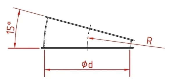 Alkūnė  d250/ 2 mm/ 15 laips. R=310 cink.