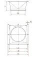 Perėjimas iš kvadrato į apvalų d120/2mm, nerūdijančio plieno