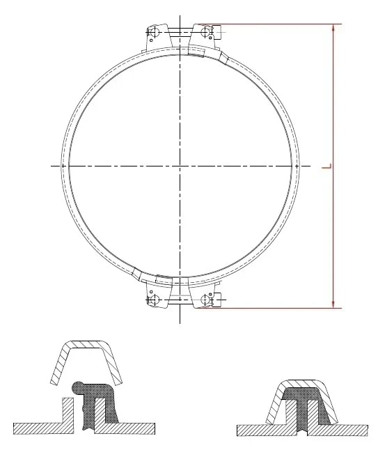 Sąvarža be hermetiko d280mm/2mm, nerūdijančio plieno