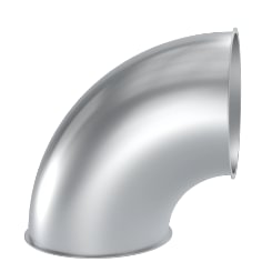 Bend DN 100 x 2 mm, 90°, R=1D, 1.4301, blasted