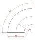 Alkūnė d120mm/1,5mm/90°, R=1D, dažyta