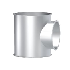 Inspection spout DN 120/120/100 x 2 mm, 90°, 1.0330, powder-coated