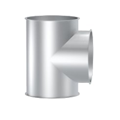 T-piece DN 120/120/120 x 2 mm, 90°, 1.0330, powder-coated