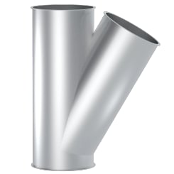 Y-piece DN 120/120/120 x 2 mm, 30°, 1.0330, powder-coated