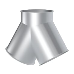 Symmetrical Y-piece DN 120/120/120 x 2 mm, 60°, 1.0330, powder-coated