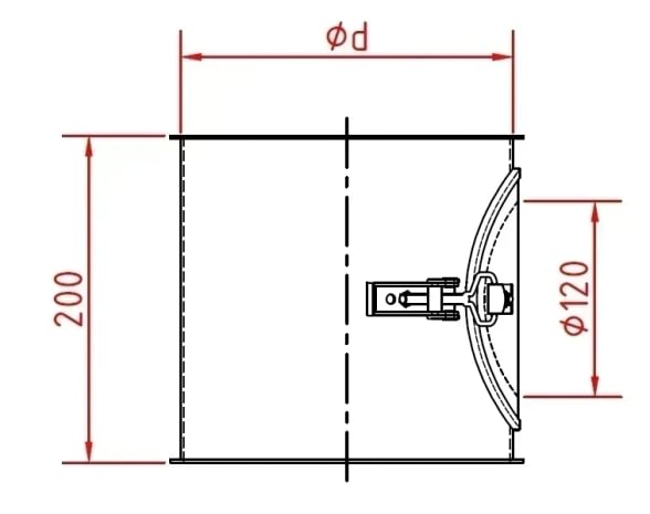 Vamzdis revizijai d150mm/1,5mm, nerūdijančio plieno su fiksatoriumi