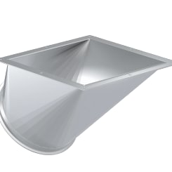 Transition piece DN 150 x 2 mm, 45°, 1.0330, powder-coated with inclination