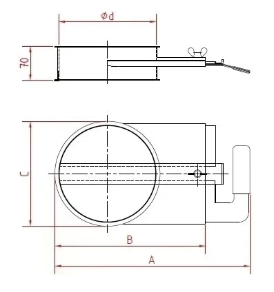 Sklendė rankinė d100/2mm, dažytas