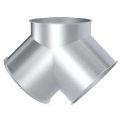 Symmetrical Y-piece DN 150/150/150 x 2 mm, 90°, 1.0330, powder-coated