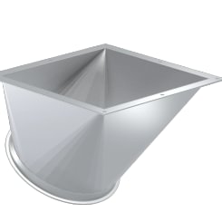 Transition piece DN 80 x 1,5 mm, 60°, 1.0330, powder-coated with inclination