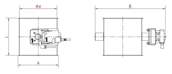 Vožtuvas uždarymo be tarpinės d250/1,5mm, El. 24V, dažytas