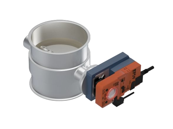 Stop valve with seal DN 100 x 2 mm, 1.0330, powder-coated