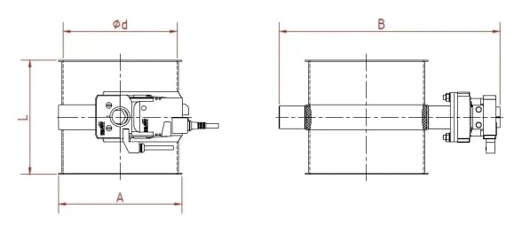 Stop valve with seal DN 100 x 2 mm, 1.0330, powder-coated
