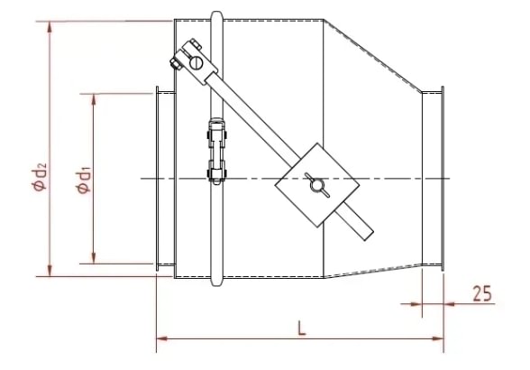 Atbulinis vožtuvas d280/2mm, nerūdijančio plieno