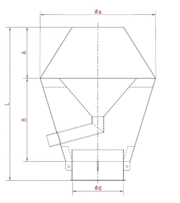 Gaubtas nukreipiamasis d450mm/2mm, 1.0330, dažytas su flanšu