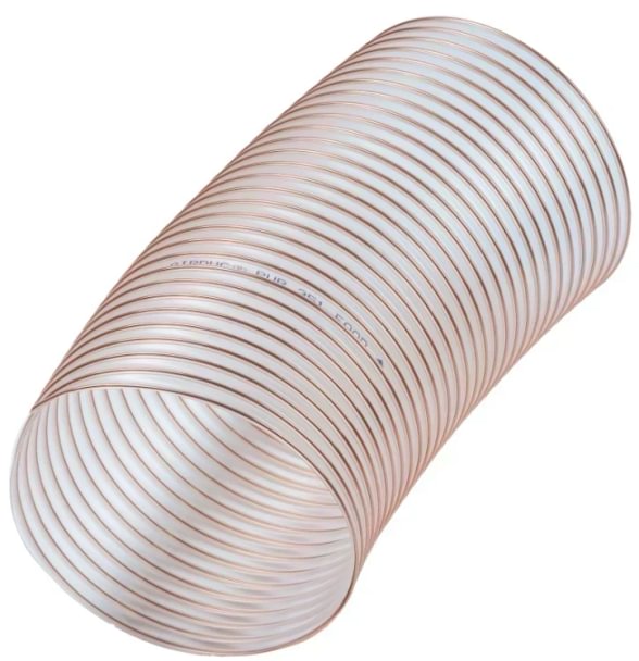 Žarna spiralinė d100mm/0,9mm, 12000mm ilgis, poliuretaninė (PUR), skaidri