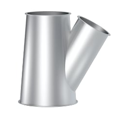 Y-piece conical DN 100/80/80 x 1,5 mm, 30°, 1.0330, powder-coated
