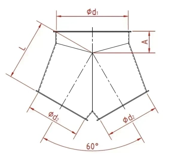 Trišakis simetrinis d175/120/120/1,5mm, 60°, cinkuotas