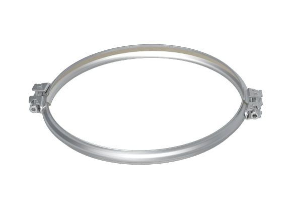 Clamping ring for DN 100 x 1,5 mm, 1.0330, electrolytically galvanized with seal insert