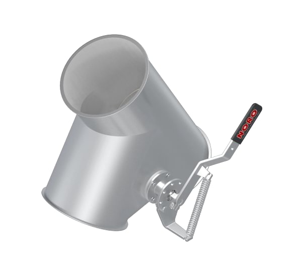 Skirstytuvas dviejų krypčių asimetrinis rankinis d150/3mm, 45°, cinkuotas