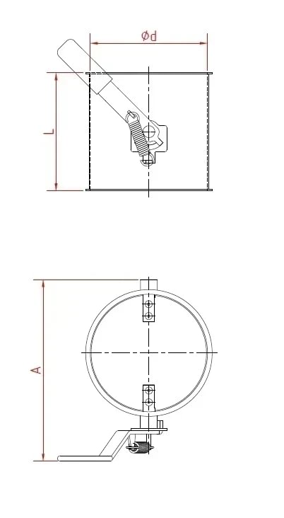 Bagging valve without seal DN 100 x 2 mm, 1.0330, electrolytically galvanized manually operated