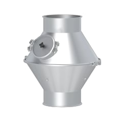 Baffle pot DN 120 x 2 mm, 1.0330, powder-coated with inspection opening