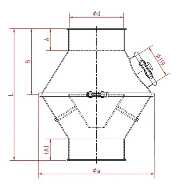 Stabdis srauto d250/2mm, nerūdijančio plieno